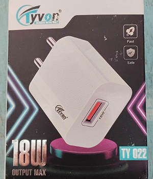 Tyvon TY-022 18w Smartphone Charger With Type C Cable