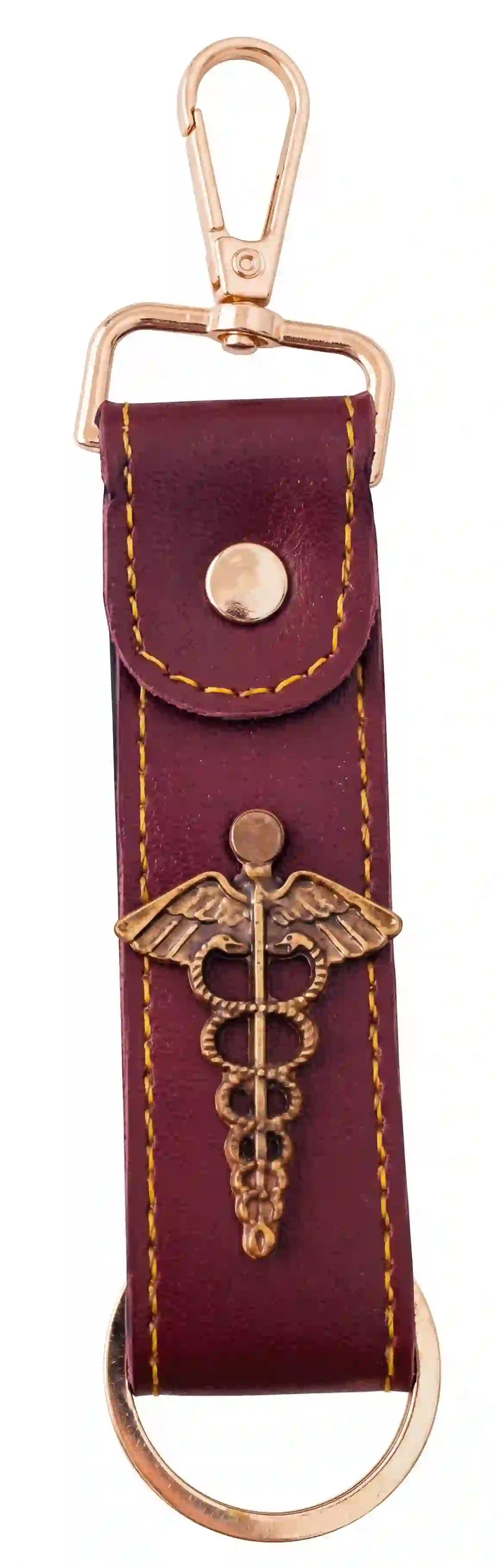 Customized Leather Key Chain. Pair of Two. Brown Color