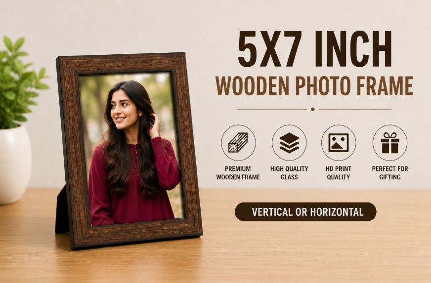 5x7 inch Wooden Photo frame