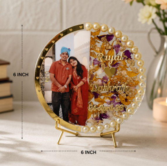 6x6 inch Resin Flower Preservation Plaque