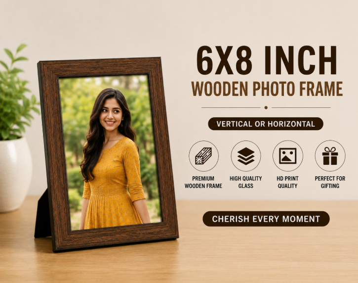 6x8 inch Wooden Photo Frame