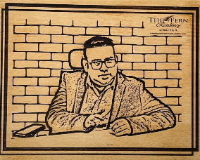 8x10 inch Engraved sketch wooden plaque